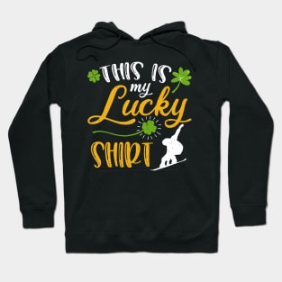 Snowboarding This is My Lucky Shirt St Patrick's Day Hoodie